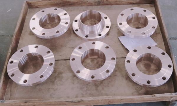 Placa de tubos planos de cobre, níquel, metal redondo e roscado, flange de alumínio OEM