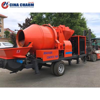 JBS40 Diesel Concrete Pump 45kw Ready Mix Concrete Mixer Pump
