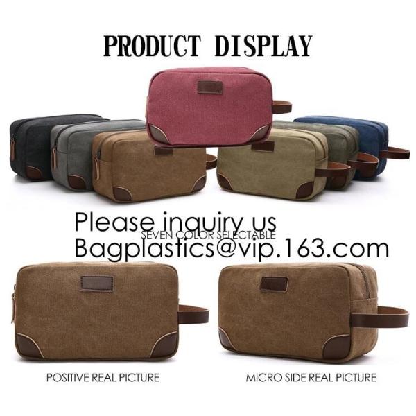 Natural Hemp Branded Cosmetic Bags,Custom Genuine Leather Travel Cosmetic Bag for Men,Bagease, Bagplastics, package