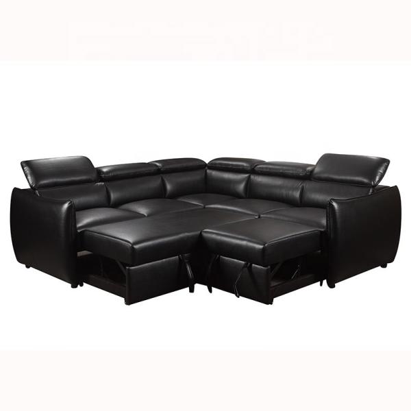Customized L shape Luxury living room sofa sectional furniture European leather sofa set Modern sleeper sofas bed
