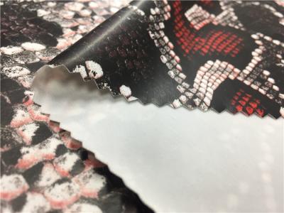 0.35mm Four Way Stretch Fabric / Artificial Leather Fabric Snake Skin Design