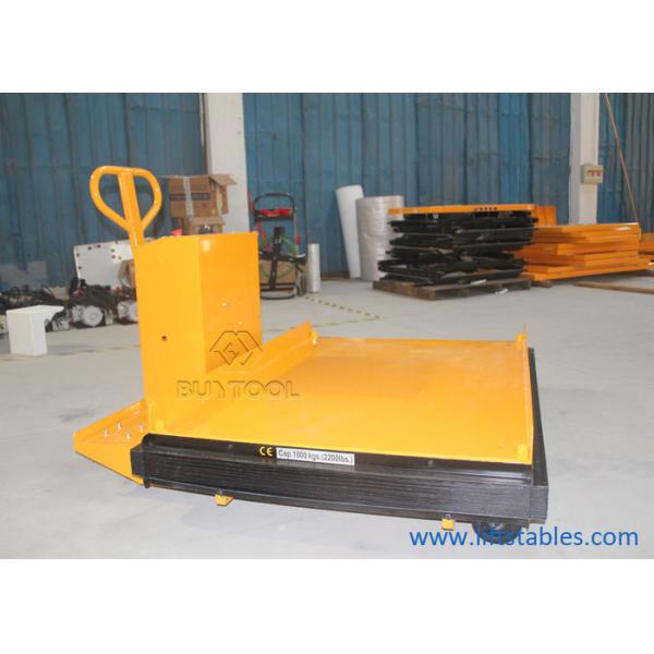 2000lbs 1 Ton Battery Powered Mobile Lift apresenta o carro 1400x1000mm hidráulico