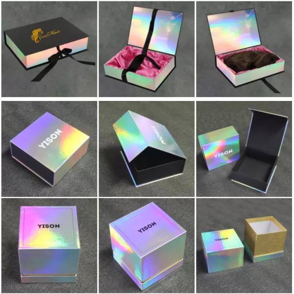 Luxury Glitter Iridescent Paper Cosmetic Gift Packaging Boxes