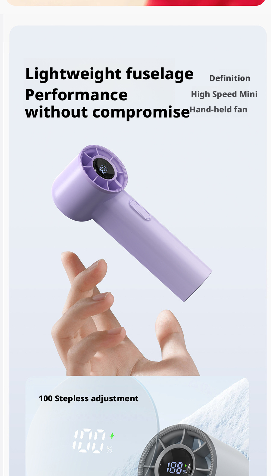 OEM Handheld Mini Portable Fan Brushless Motor Portable Personal Fans Quiet Operation