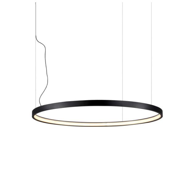 DIY black contemporary led ring pendant lamp led ring chandelier droplight ceiling lamp for hotel decoration