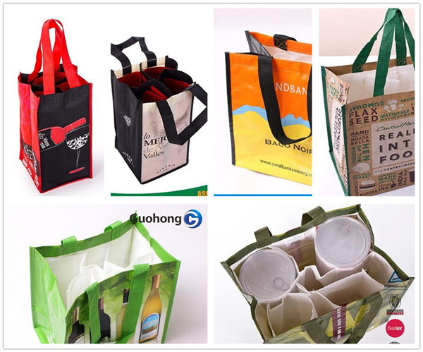 promotional nonwoven wine tote Bag eco reusable bottle bags 2pc/4pcs/6pcs pack