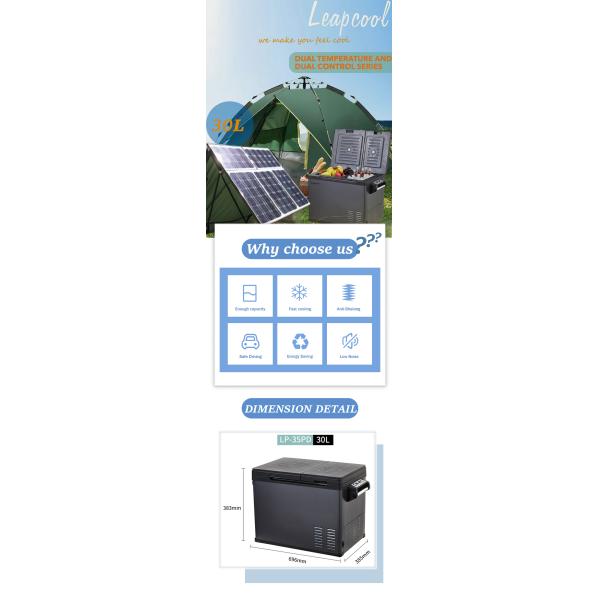 Réfrigérateur de voiture de 30L avec double température et isolation C5H10/C-pentane