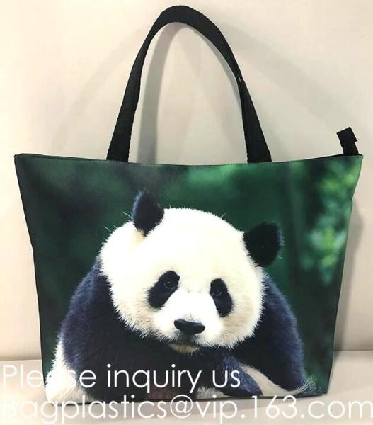 Lady Handbag Woman Color Panda Print Bag,Cute Chinese Panda custom print tote bag,Promotional Custom Logo Printed Organi
