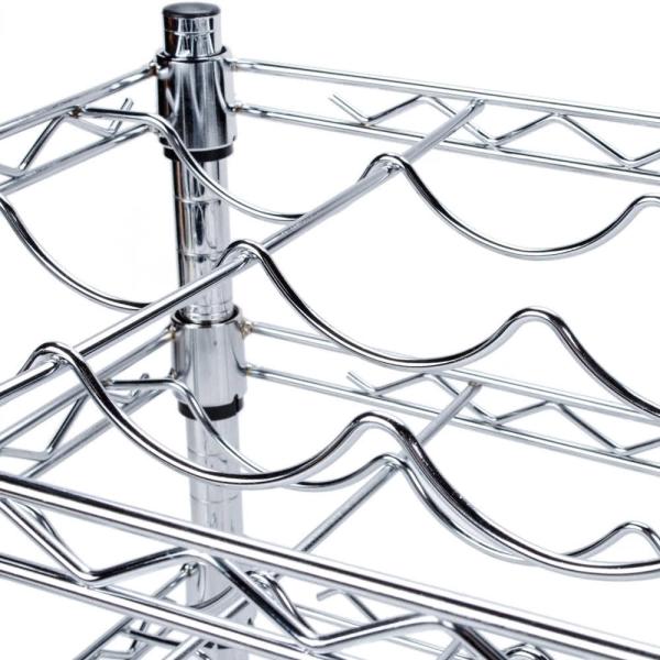 14 x 24 3 Slanted Wire Shelving Wine Rack For Restaurant , Bar , Club , Vineyard , Lounge