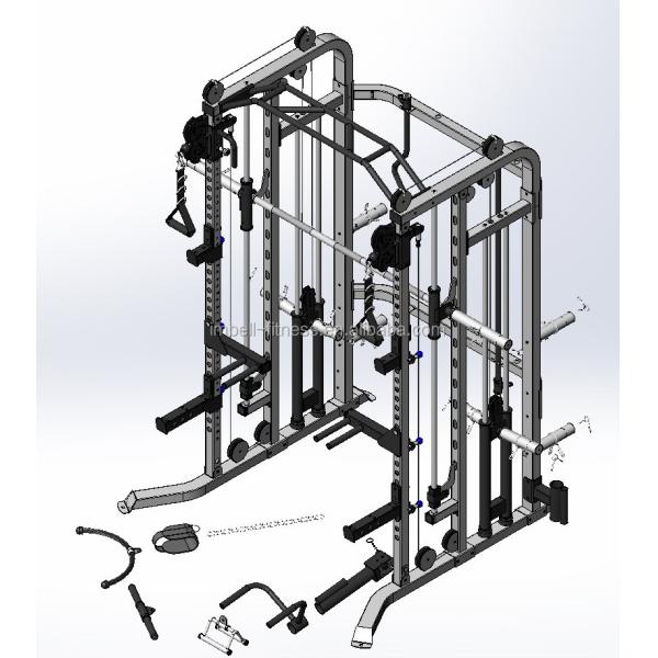 2-layer Thicken Coating Grey/Black Smith Machine Multi Home Gym for Your Home Workout