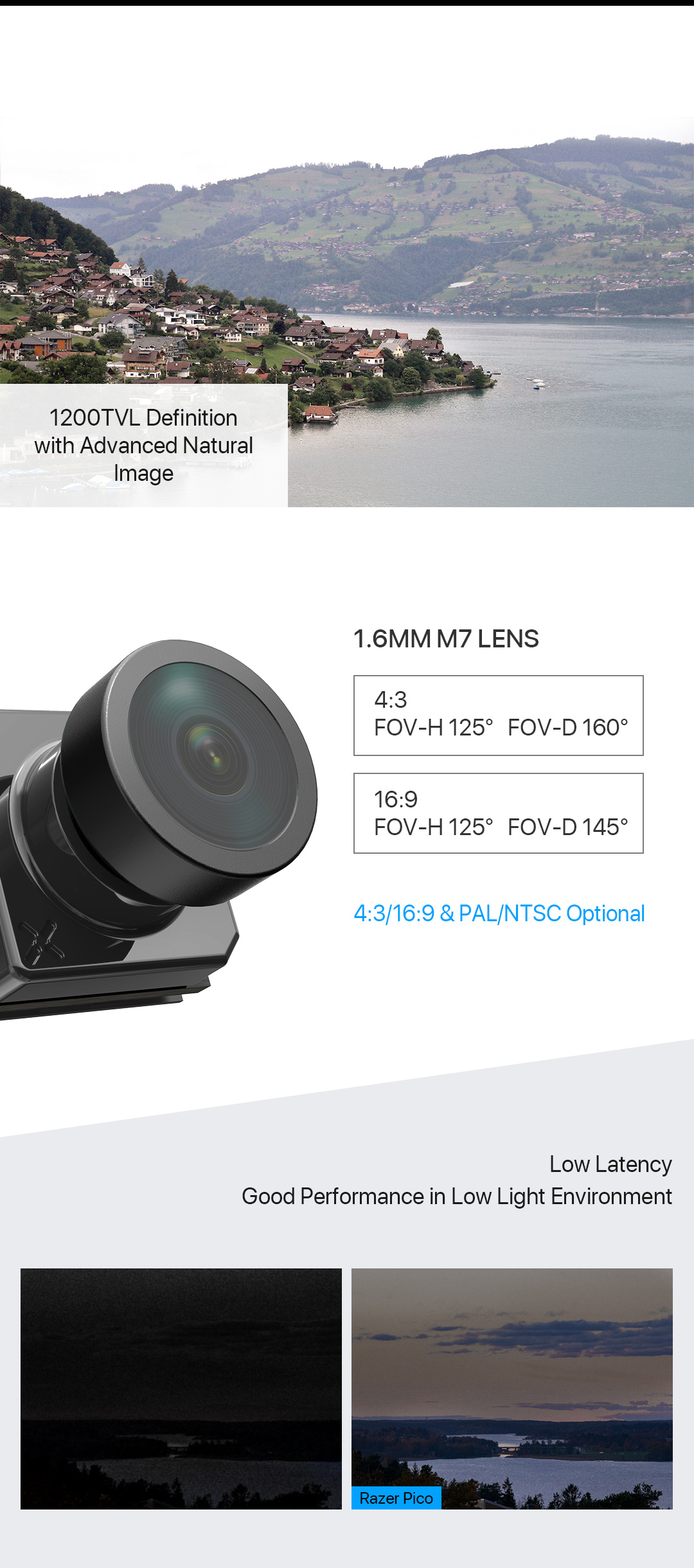 Hot Sales Wholesale Foxeer Pico 1200TVL *mm FPV Camera Drone Accessories