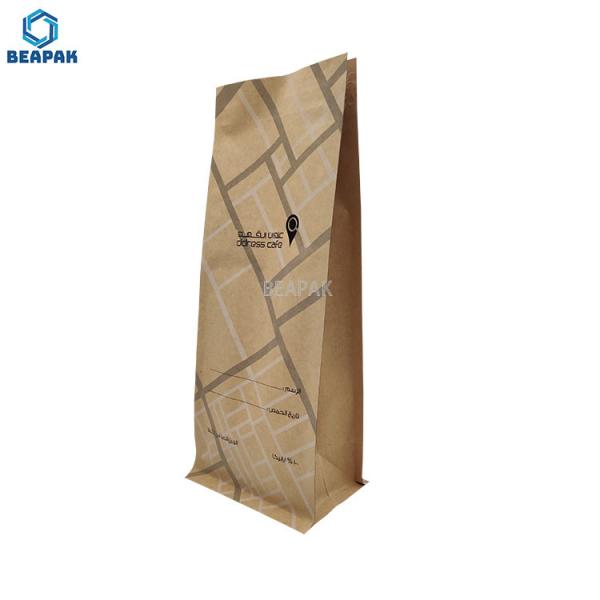 Sacs de café rayés par matte de valve de manière du papier un de Brown emballage