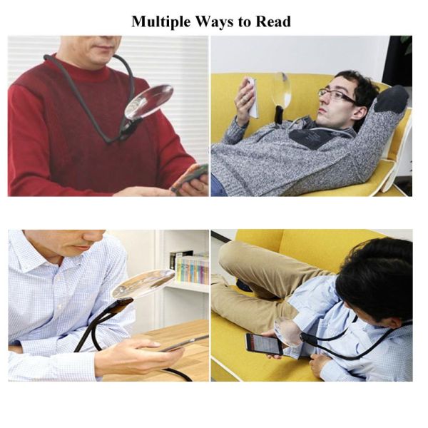 Free 2-in-1 (neck/table) Magnifying Glass 20X Magnifying Mirror with Light