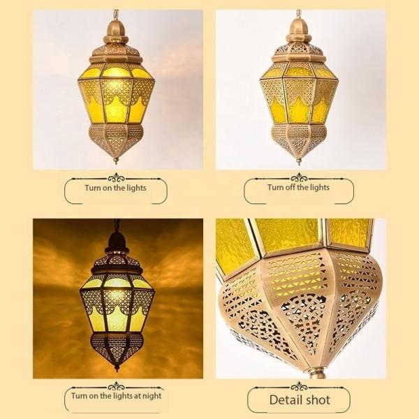 LED Decorative Vintage Copper Chandelier For Restaurant E27 Bulb Base