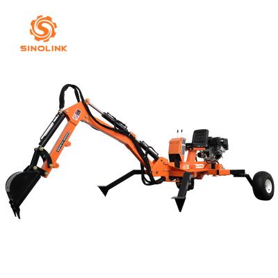 atv excavator towable backhoe for sale 15hp gasoline engine