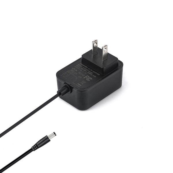 UL Class 2 12W 100-240Vac Wall Wart Power Adapter with 5.5*2.1/5.5*2.5mm DC Jack for Mini LED Decorations