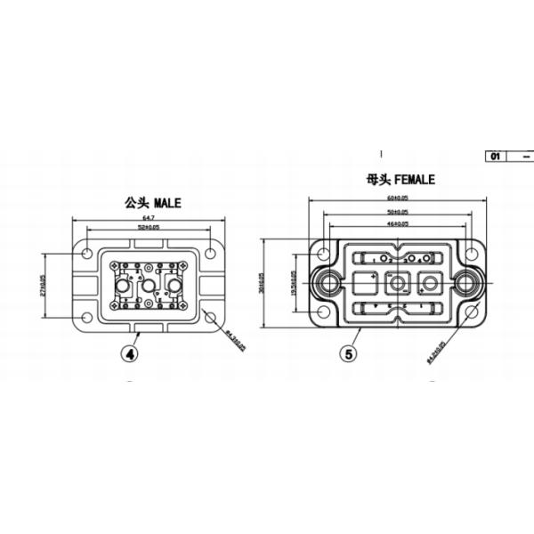 3+8 High Power E-Scooter Electric Connector 50A/100A 800V DC IP67