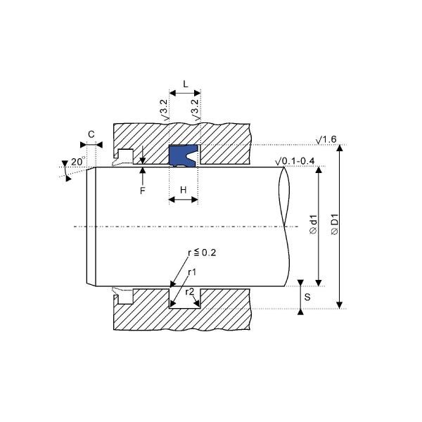 HALLITE H605 U-Seal Hydraulic Cylinder Piston Rod Seal