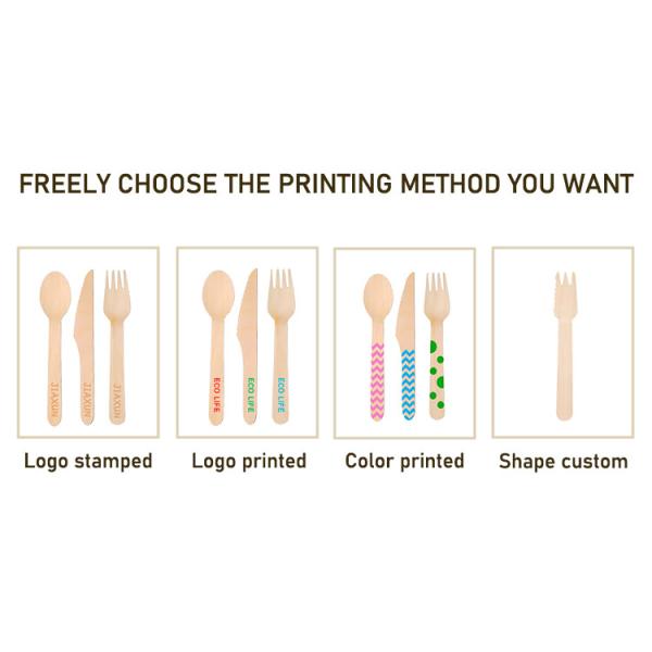 Cutlery Set Biodegradable Wood Spoon Fork Knife Disposable Wooden Wrapped Cutlery For Party Wedding