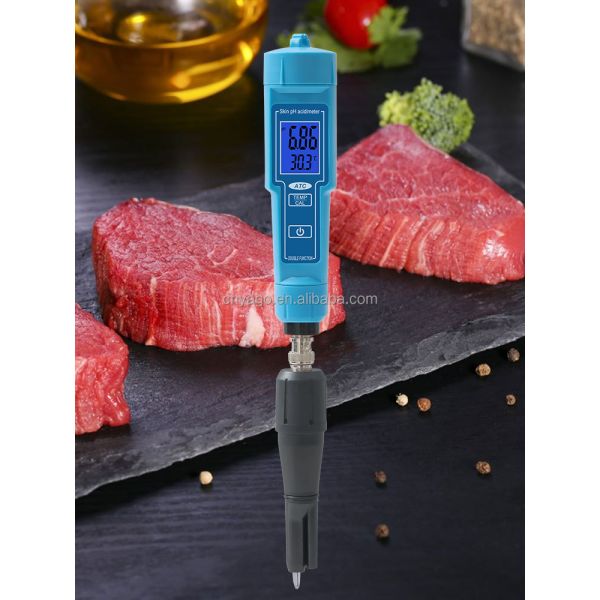 2 in 1 Digital pH Meter with LED Display and 0.01pH Accuracy for Skin Fruit Meat