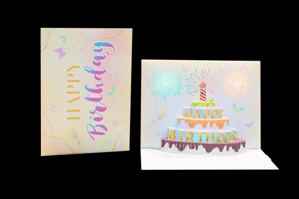 Recyclable 3D Pop Up Greeting Card with Blank Message Space Personalization Option