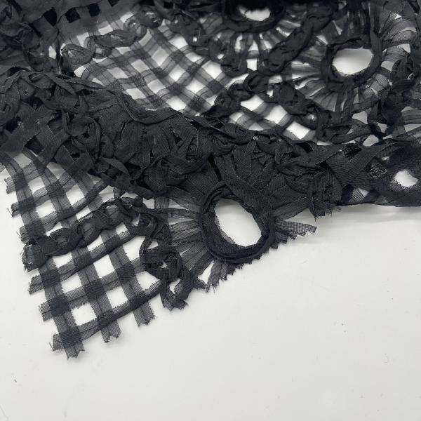 100% Polyester Lace Cotton Embroidery Fabric Textile N07-076