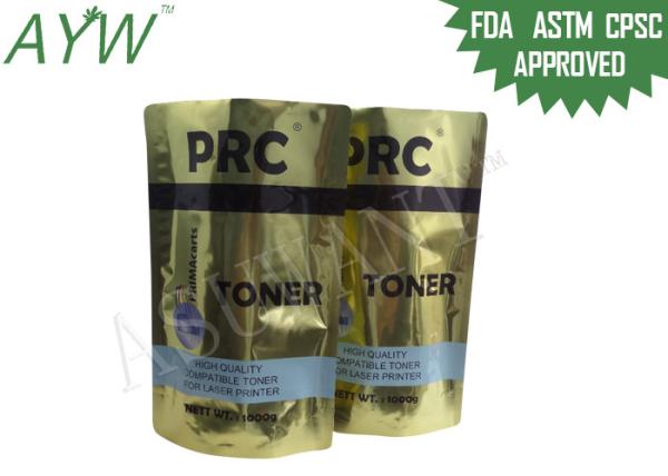 Mylar Foil Zip Lock Bags Glossy Gold 1KG For Printer Toner Packaging