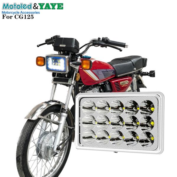 YAYE CG125 phare LED 12 puce DC12V Blanc bleu DRL lumière de moto