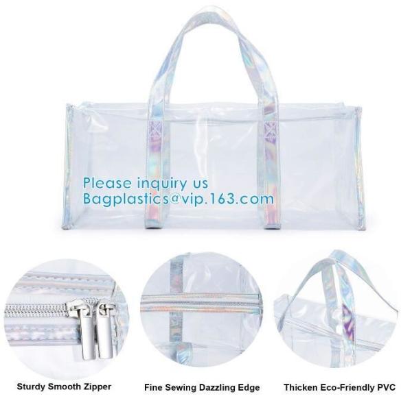 PVC Travel Makeup Toiletry Storage Bag, Large Capacity Tote Bag, Cosmetic Clothes Organizer Bag