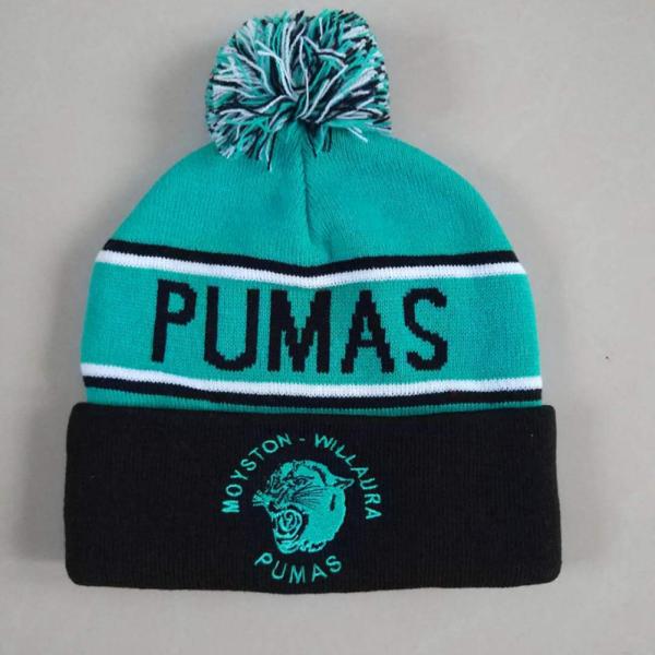 62cm Knitted Pom Beanie Hat Acrylic Cuff Knitted Jacquard Beanie Caps