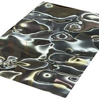 Ondulation de grande taille de l'eau de miroir de couleur de feuille de relief par titane noir d'acier inoxydable