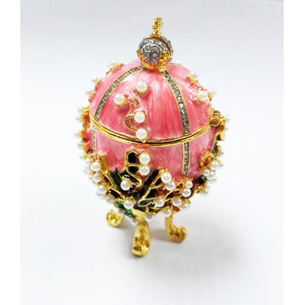 Enameled Easter Egg Jewelry Box wholesale easter egg metal Faberge Egg Jewelry Boxes Trinket Boxes decor metal gift