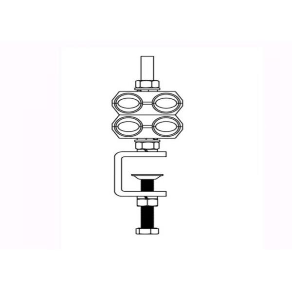 Underground Railway Double Hole Coaxial Cable Clamps Hold 4 X (9 - 14mm) Cables