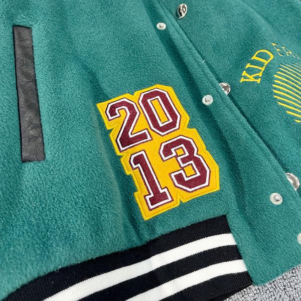Chenille Embroidery Logo Leather Sleeve Varsity Jacket For Men Custom Design