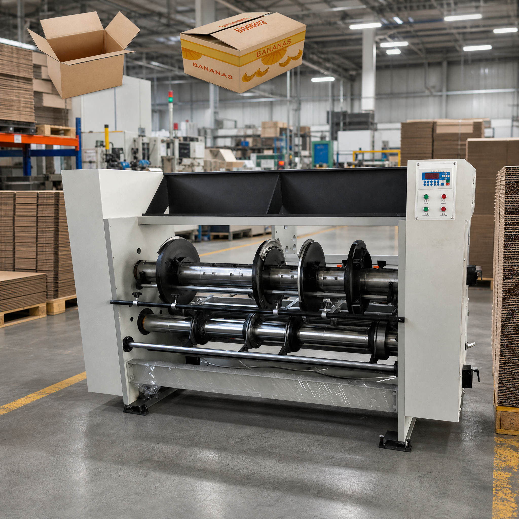 Corrugated Cardboard 6kw Rotary Creaser Slotter Machine