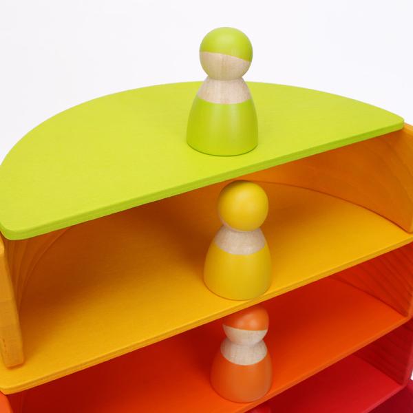 Blocs constitutifs en bois Toy Creative Educational d'arc-en-ciel de Brown 18cm