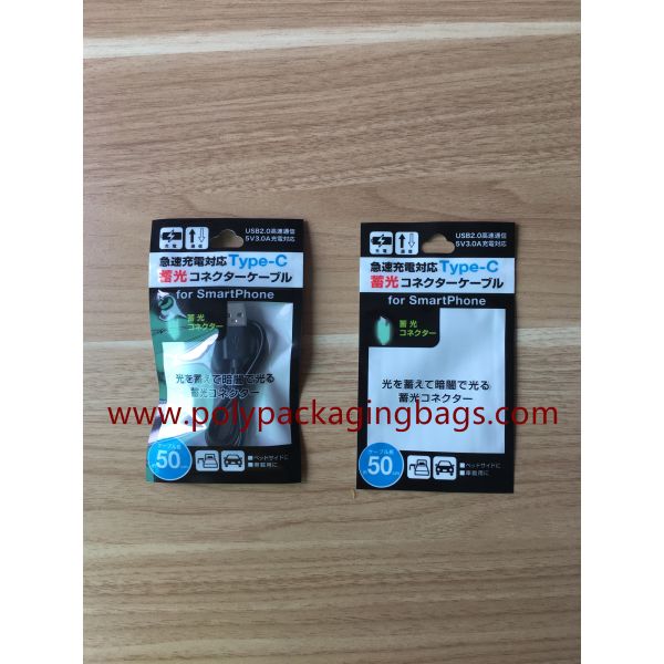 Universal Plastic Zipper Bag For Cable Retail / Car Charging Line