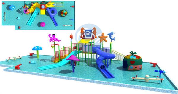 Commercial Water Park Design With Swimming Pool Water Splash Pad For Children