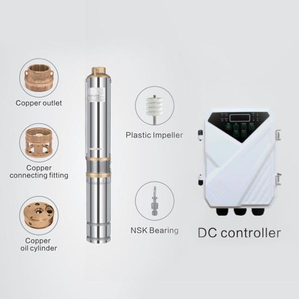 64 Meters Head Solar Water Pump System Dc 1.7m3/H High Flow Submersible Water Pumps For Agriculture Irrigation
