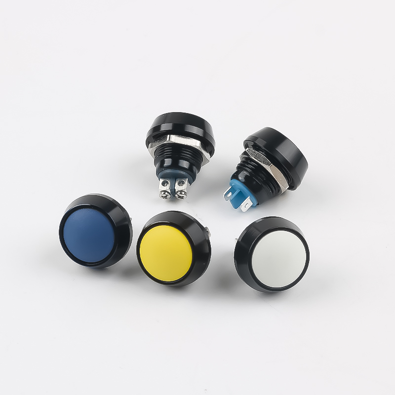 12mm Metal Pushbutton Switch, Screw Foot Welding Foot Semi-Oxygen Mini Ball Head Waterproof Self-Resetting Small Push button