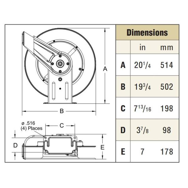 Metal Retractable Hose Reel Multi Positional Guide Arm Facilitates Ceiling / Wall / Floor Mount hose reels