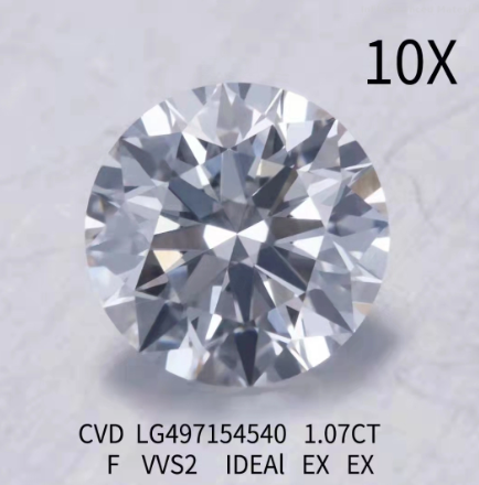 CVD IDEAL Круглый бриллиант ювелирные изделия 1.07 Ct VVS2 F Цвет бриллиант