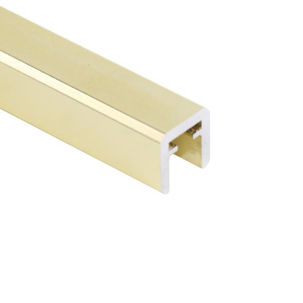 Gold Color Glass Railing Handrails for 12mm Tempered Glass Aluminum Alloy Construction