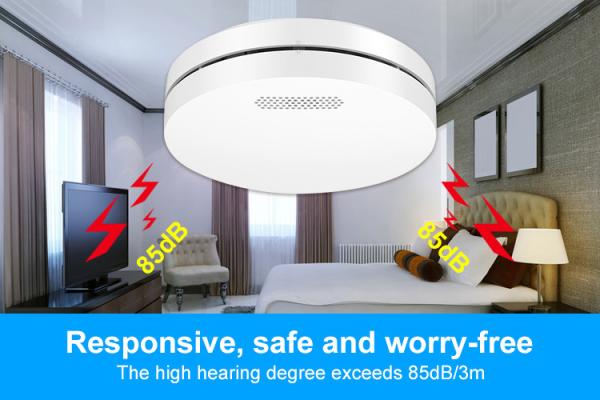 CE Approval Standalone Smoke Detector Alarm 10 Years Battery Operated Fire Smoke Alarm