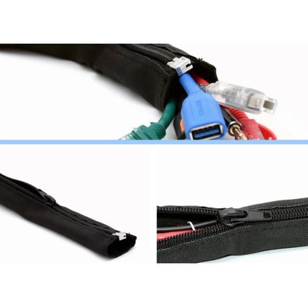 Черной обруч молнии цвета заплетенный соединительной кабельной муфтой для трубопровода организатора провода кабеля