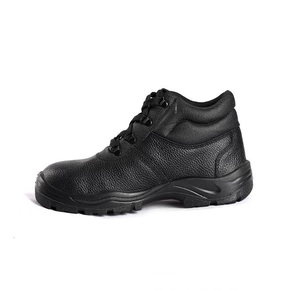 Embossed Cow Leather PU Injection Safety Shoes for Construction Site Workers' Protection and Safety