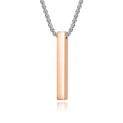 Fashion Jewelry Men's Cuboid Stainless Steel Necklace Stainless Steel Cross Pendant Chain Necklace for Men Women 22-24 Inches