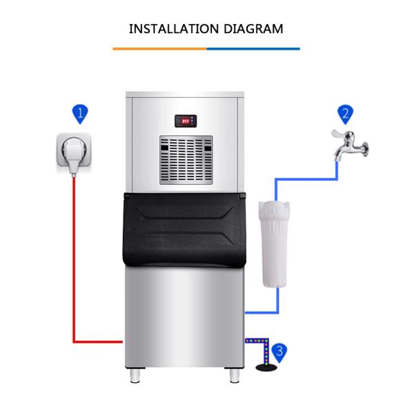 200KG 24h Snowflake Ice Block Machine Automatic Commercial Snow Ice Maker Machine for Household and Business Applications