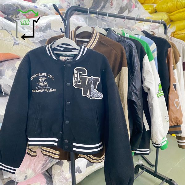 Mixed Colors Second Hand Coats Autumn And Winter Used Baseball Jersey Windproof