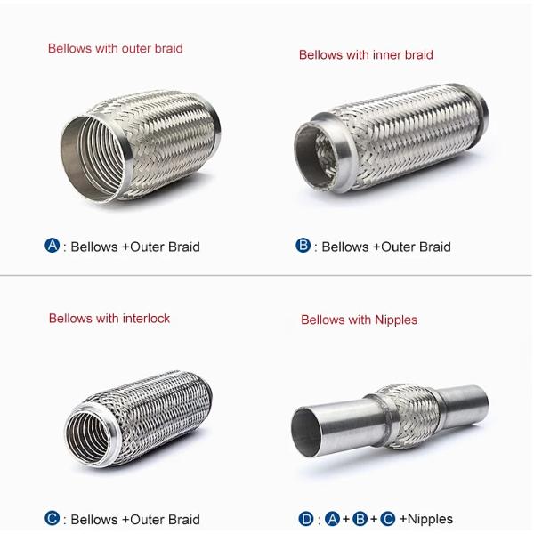 Braided Soft Mesh Pipe Noise Reduction 52mm Truck Exhaust Systems